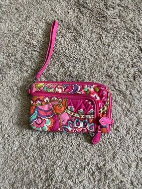 Vera Bradley Hot Pink Paisley Quilted Wristlet